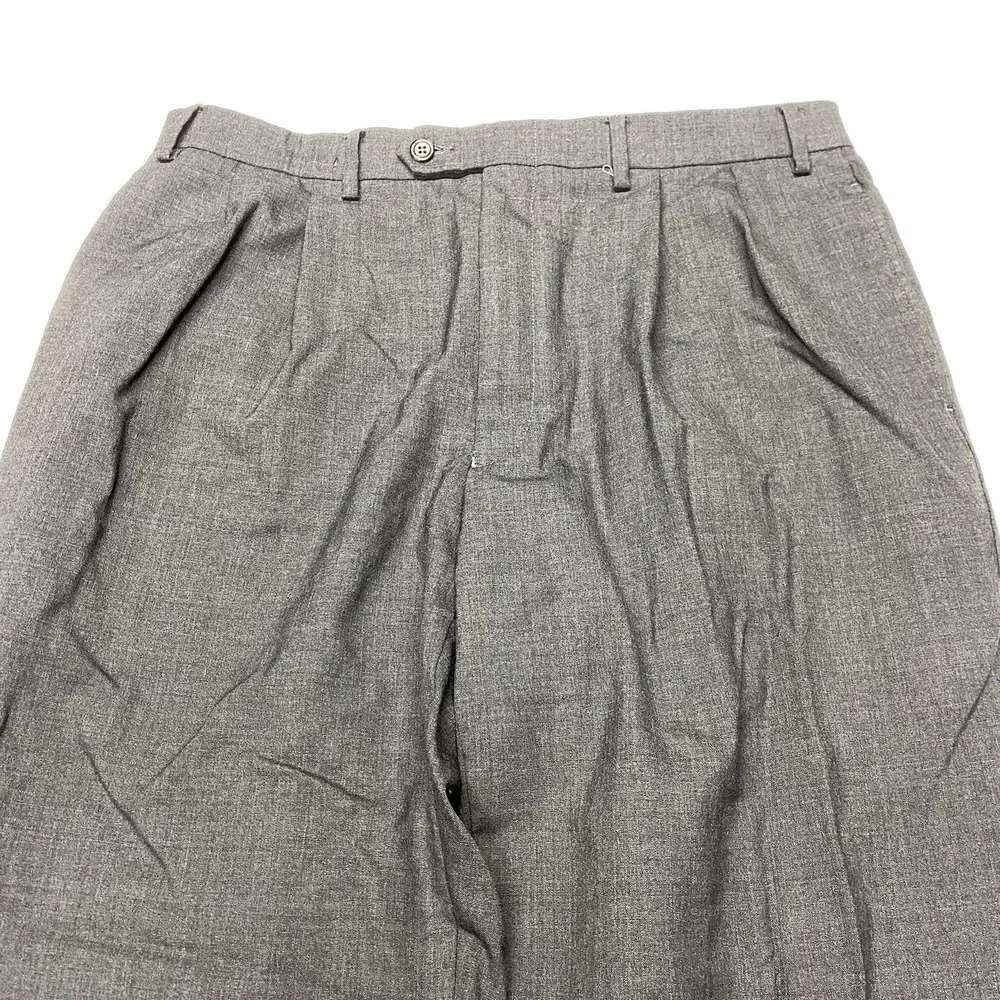 Lauren Ralph Lauren Pants Mens 36x30 Gray 100% Wool Pleated GREEN LABEL